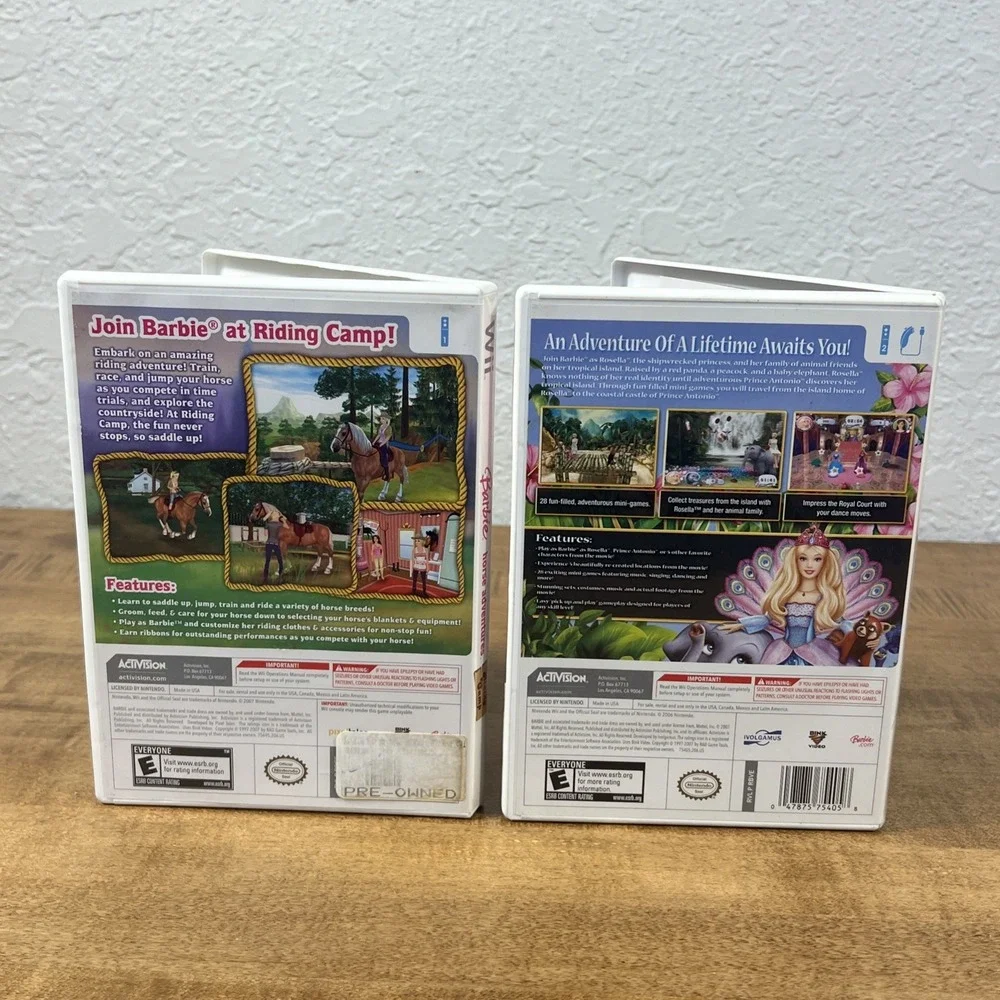Barbie Horse Adventures: Riding Camp & The Island Princess Lot Nintendo Wii CIB